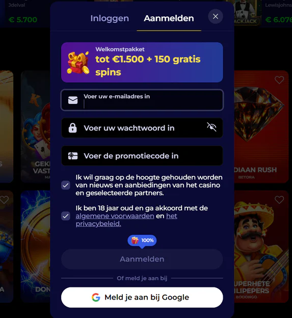 Wat het registratieformulier vraagt